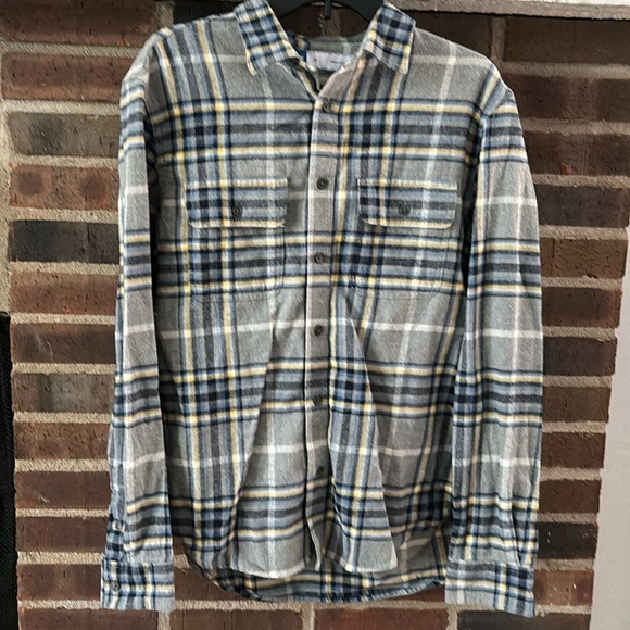 Mens Old Navy Plaid Flannel Button Down Shirt, Regular Fit, Medium - Picture 1 of 5
